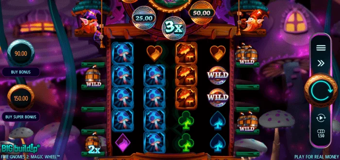 Fire Gnomes 2 Magic Wheel – hlavní herní obrazovka